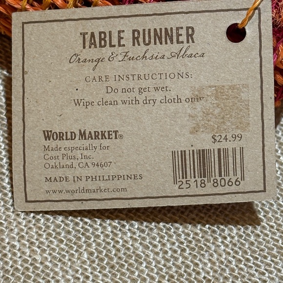World Market Abaca Natural Jute Table Runner NWT 15" x 72" Open Weave BBQ Summer - Picture 7 of 8